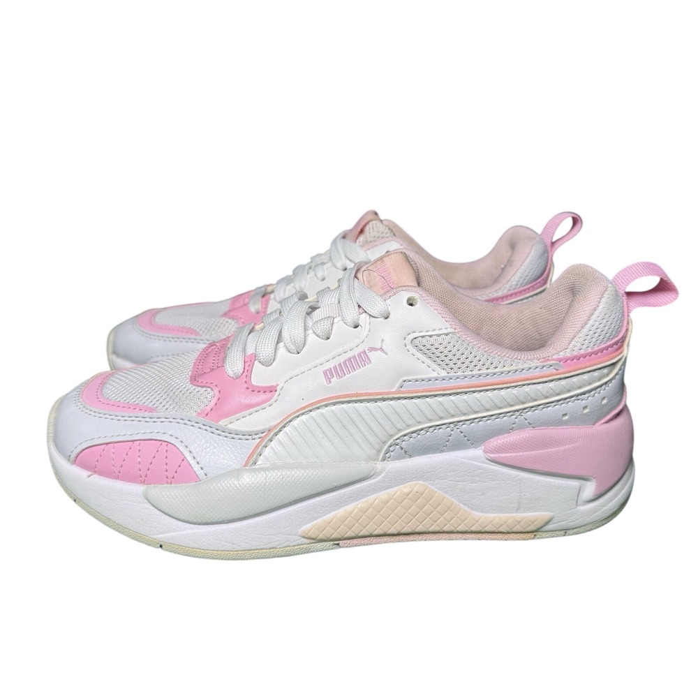 Puma X-Ray 2 Square Jr Pink White Sneakers 374190-20 Girls Kids Size 5Y